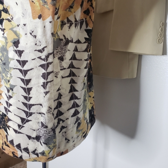 Worth Cardigan Multi Color Luxury Wool Winter Leaf Pattern Gold Spring Fall Chic - Picture 7 of 12